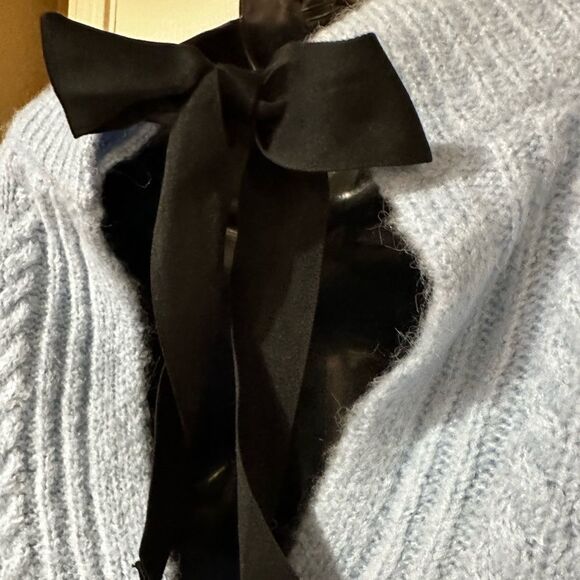 FRNCH Paris Sweater Frnch Paris Bow Back Cable Knit Sweater Size M L NWT - Picture 9 of 16